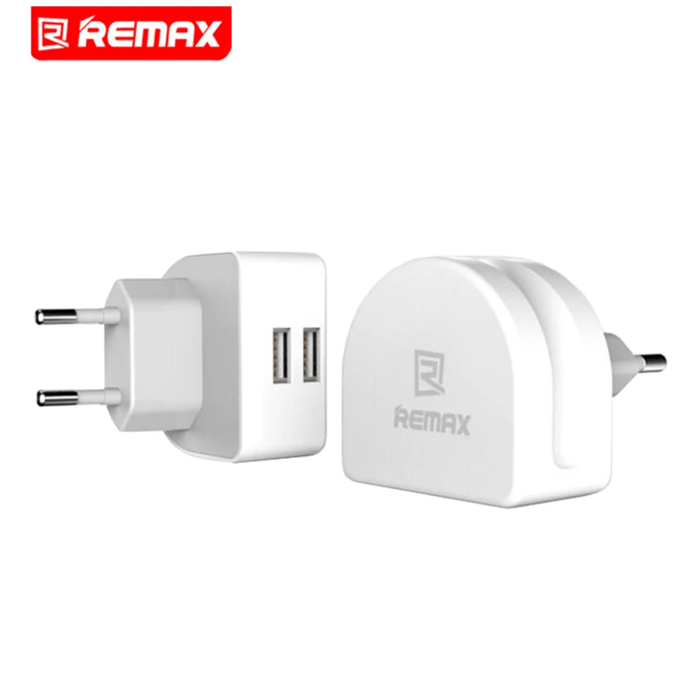Remax портативное 2-портовое USB зарядное устройство для телефона EU/UK вилка