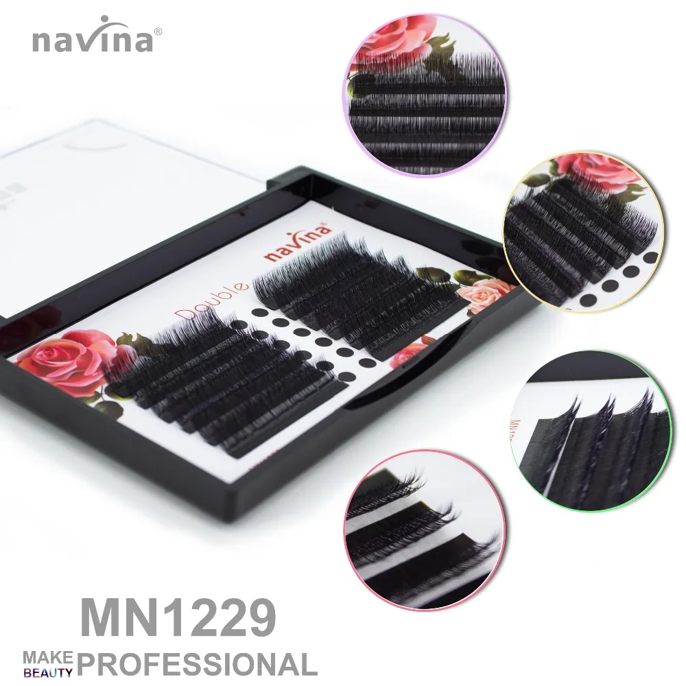 Накладные норковые ресницы для макияжа navina Two crul in one Curl B + C толщина 0 05-0 07 мм Длина