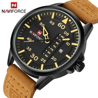naviforce luxury brand men army military watches mens quartz date clock man leather strap sports wrist watch relogio masculino