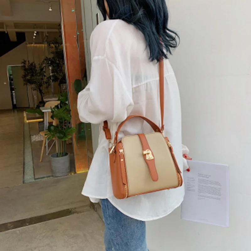 2019 новая портативная Диагональная Сумка-ведро контрастных цветов Корейская