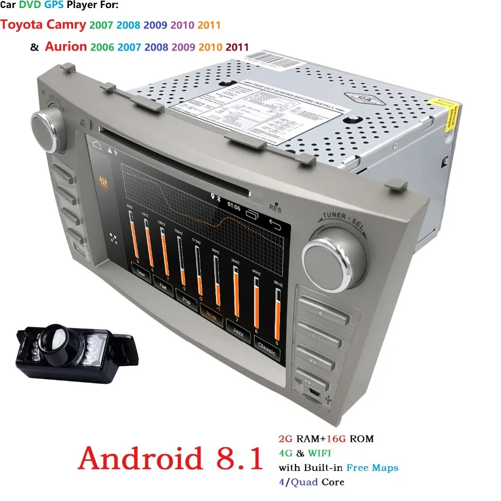 HIZPO Android 8 1 2DIN дюймов Автомобильный Стерео GPS для TOYOTA Camry 2007 2011 Aurion 2006 сенсорный