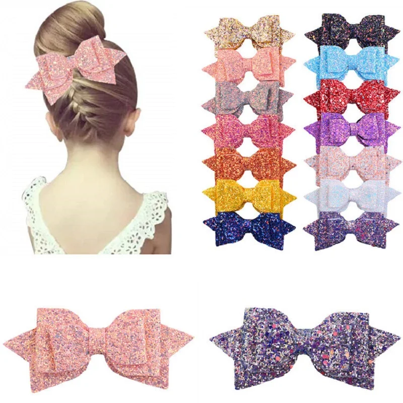 

Glitter Big Bowknot Barrette Hair Clip Fashion Headwear Girl Style Accessories Twinkle Paillette Hairgrip Shiny Sequins Hairpin