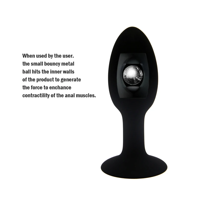 Silicone Anal Plugs With Metal Ball Inside 10 Frequency Prostate Massage Bullet Vibrator Adult Gay Products Sex Toys for Women |