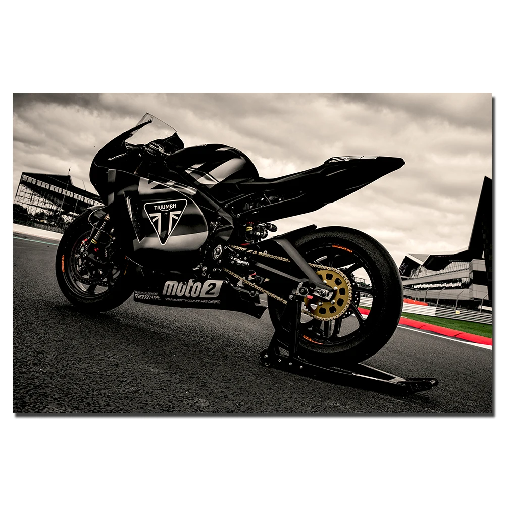 Триумф Daytona 765 супер мотоцикл настенные художественные плакаты холст ткань