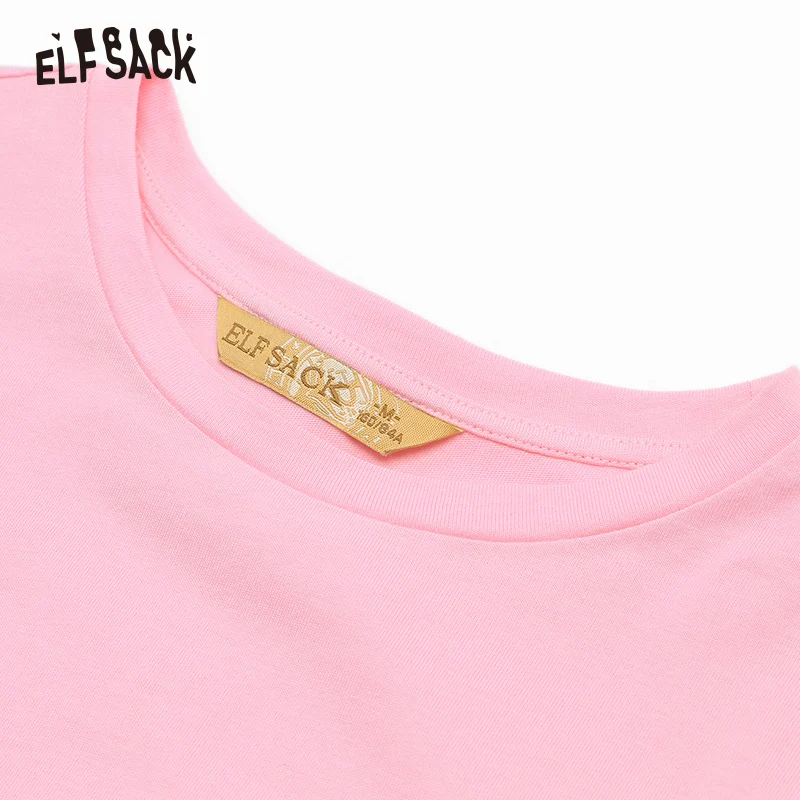Женский повседневный набор платья ELF SACK розовая футболка и белое кружевное