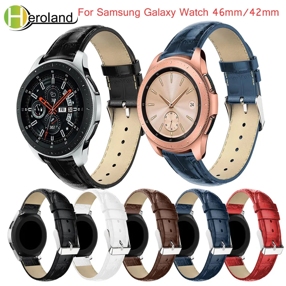 20 мм ремешок для часов Samsung Galaxy Watch 42 мм/46 смарт браслет кожаный Замена запястья