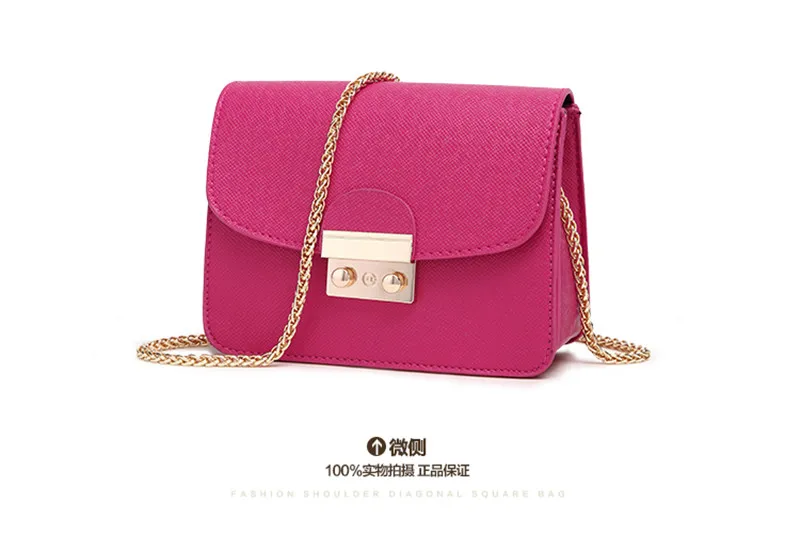 Hot pink Новинка, модная однотонная маленькая посылка, Портативная сумка, женские сумки через плечо, дамские сумочки на плечо и сумочки bolsas feminina - Цвет: Hot pink