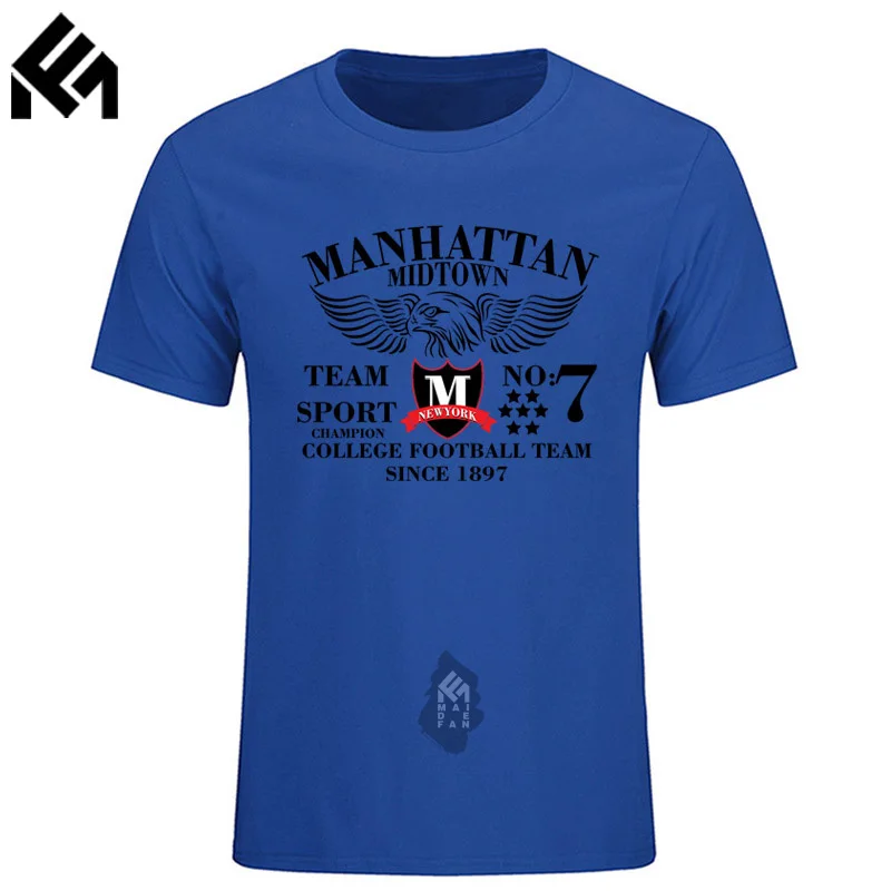 Manhattan Midtown № 7 1897 мужская футболка 100% хлопковые топы мужские короткий рукав oversize
