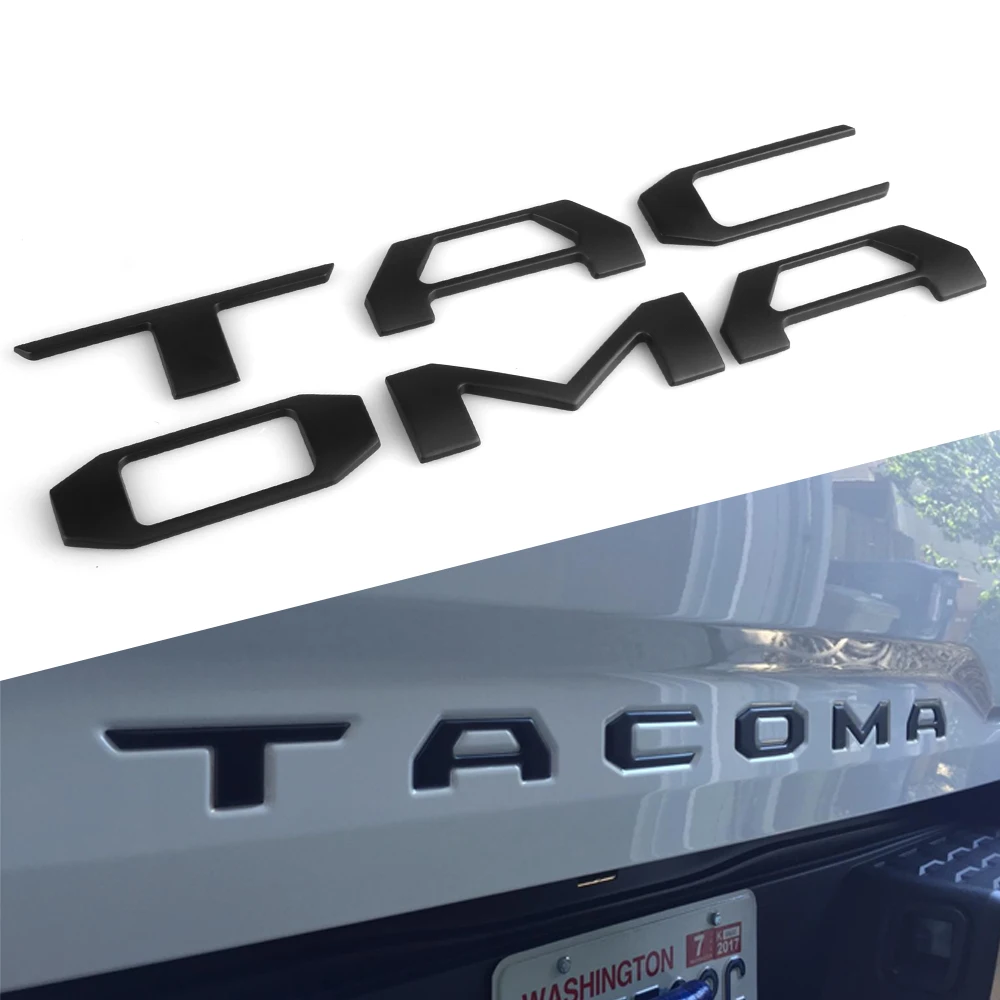Матовые черные и Серебристые сверхпрочные буквы для Toyota TAOMA 2016 2020 наклейки на