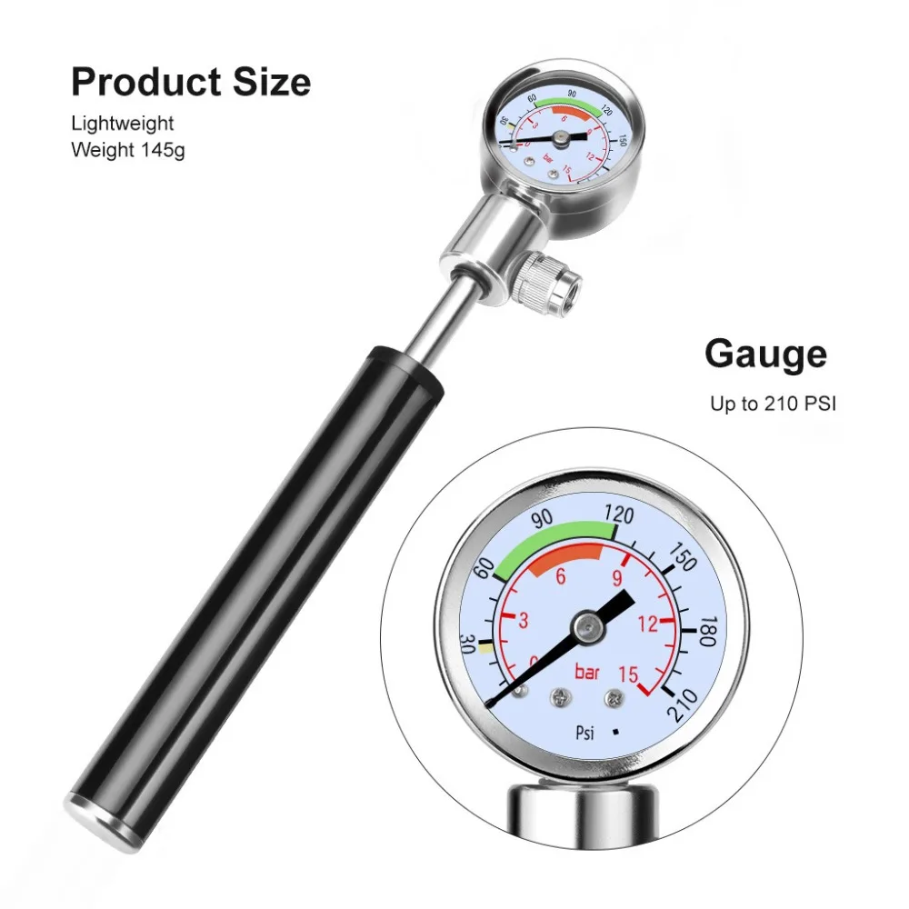 Портативный велосипедный насос 210psi Presta/Schrader дорожный горный ручной для