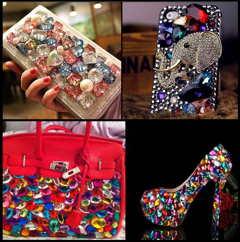 Сапфировый синий в форме сердца с острым дном стеклянные стразы сделай сам