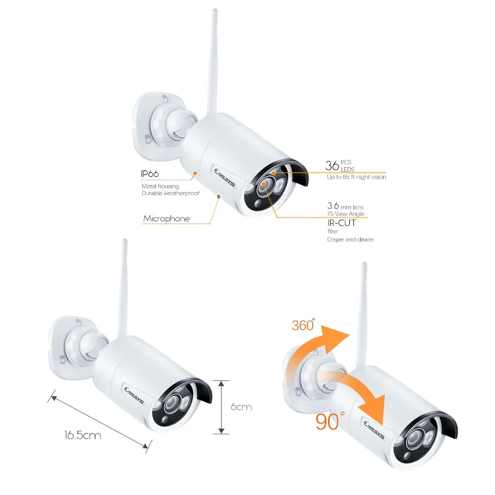 Eyessys 8CH 1080 P Wifi Беспроводной NVR + 6 шт. 2.0MP аудио запись камеры безопасности системы