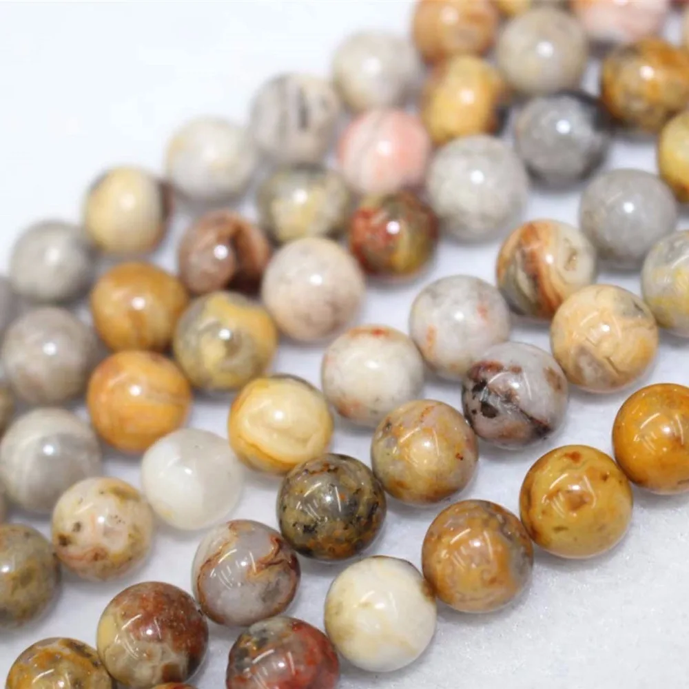 

Wholesale Natural Crazy Lace Agates Beads ,4mm 6mm 8mm 10mm 12mm 14mm Agates Smooth And Round Beads.DIY Jewelry Making Beads