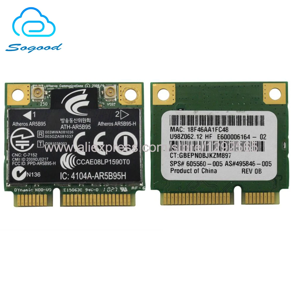Половинная мини PCI Express Беспроводная LAN карта Atheros AR5B95 Ultra RT5390 для HP 4421S CQ42/CQ32/CQ56 G4 G6
