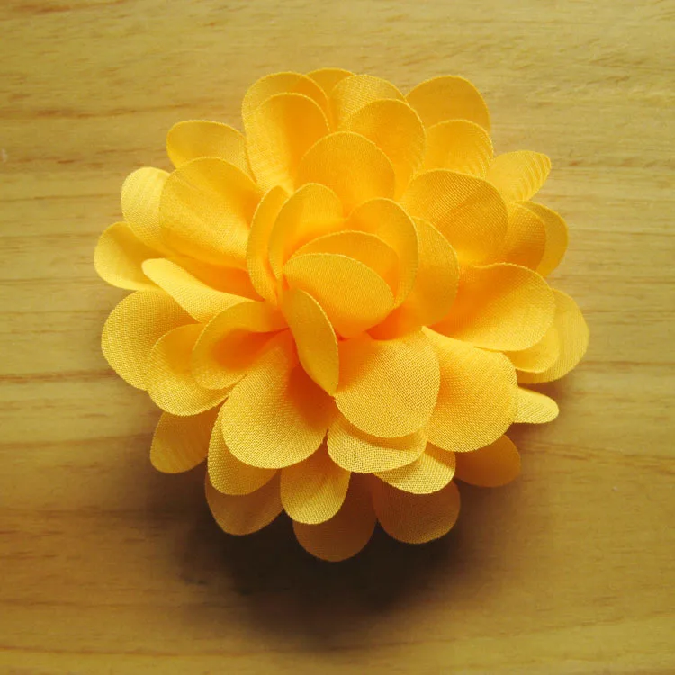 20yellow Nishine, 10 шт./лот, 20 цветов, 2,8 дюймов, сатиновый шифон, цветы для маленьких девочек, повязка на голову, украшение для волос, Детские аксессуары для волос - Цвет: 20yellow