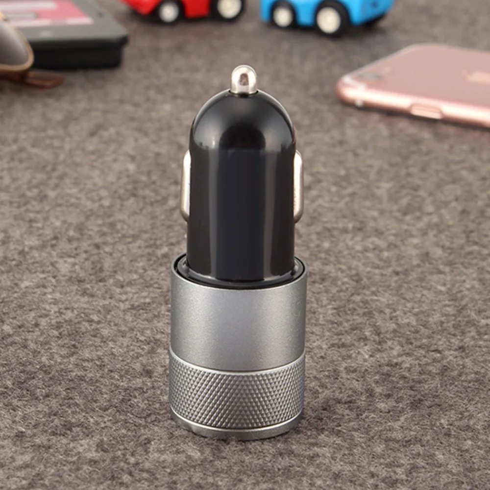 Dual USB Автомобильное зарядное устройство 2.1A 1A универсальная умная зарядка авто