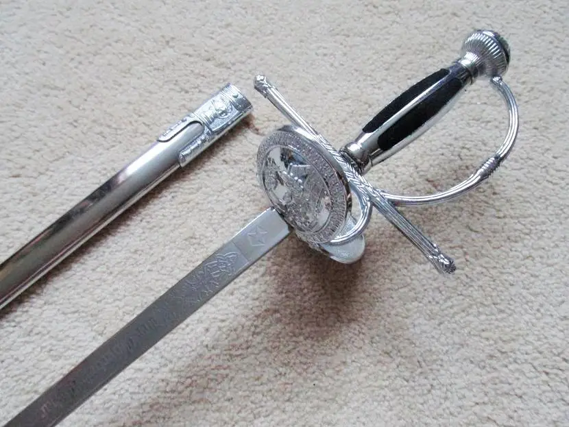 S3007 Серебряный докиксот рапир эпохи восстановления испанского мускутера