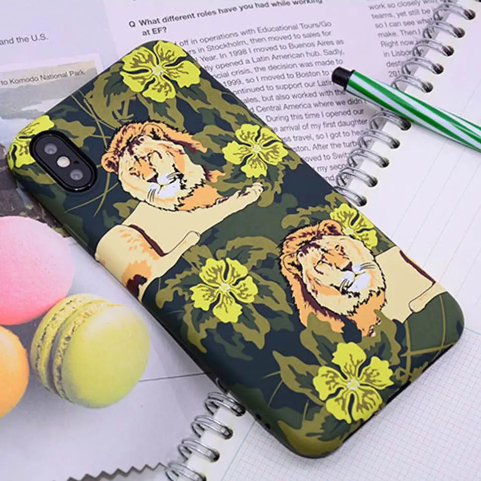 Царь зверей рисунком для iPhone 7 8 Plus X 6 6S животных тигра чехол телефона