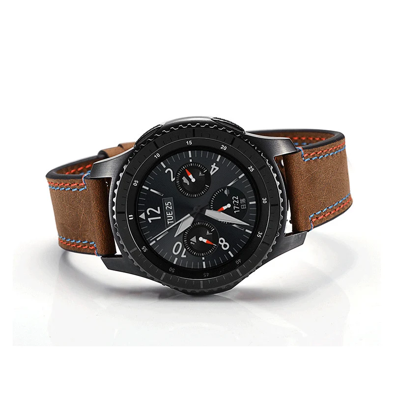 22 мм ремешок для часов Samsung Gear S3 винтажный из натуральной кожи Huami Amazfit 1 2 Huawei Watch pro