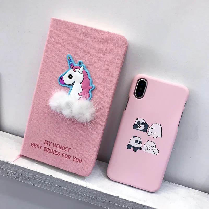 Милый ребенок панда Медведь шаблон чехол для iPhone X 8 8Plus XR XS Max розовый чехол для телефона твердый пластиковый чехол на заднюю панель для iPhone 6 6S 7 Plus