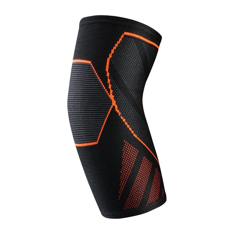 Black orange 1 шт. Локоть Поддержка дышащий компрессионный чехол Защитное Фиксирующее приспособление для тяжелой атлетики артрит фитнес волейбол теннис рука - Цвет: Black orange