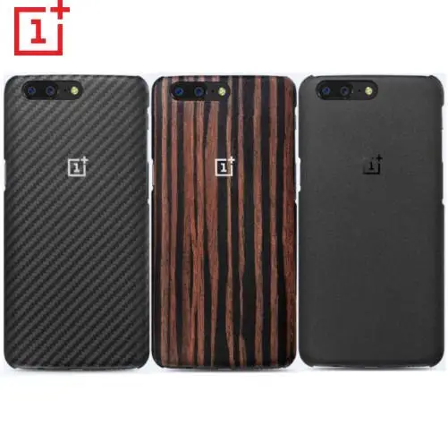100% Оригинальный чехол Oneplus 5 /5T черная искусственная древесина карбона для five One plus