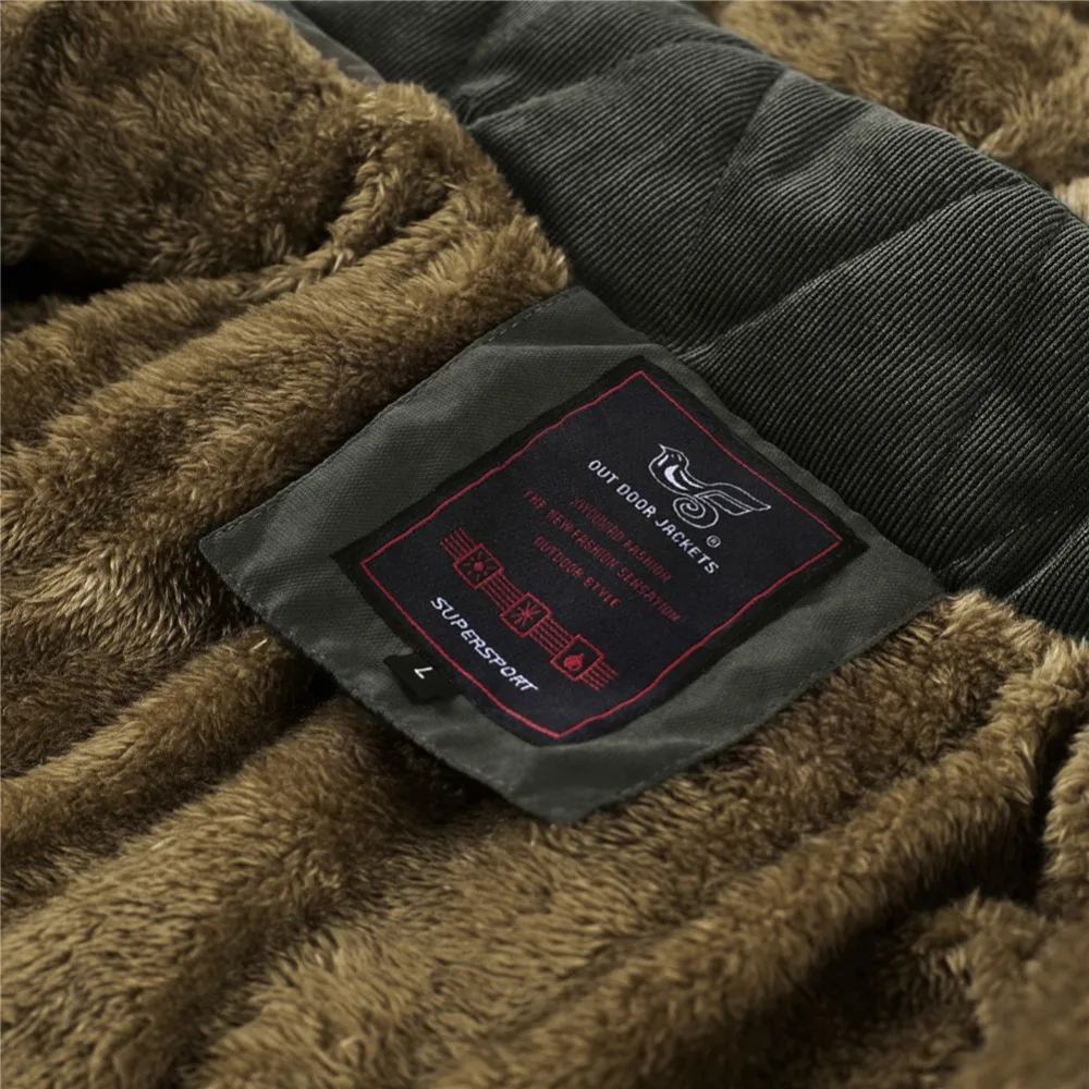 Large size 9XL Jacket Winter Jacket Thick Warm Parka Fleece Fur Hooded Military Jacket Coat Pockets Windbreaker Jacket
