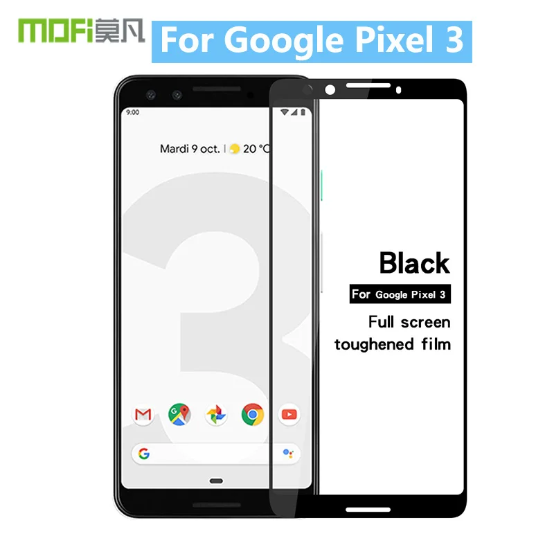 Для Google Pixel 3 Оригинальный MOFi 9H полное покрытие Закаленное стекло Защитная пленка для экрана закаленное