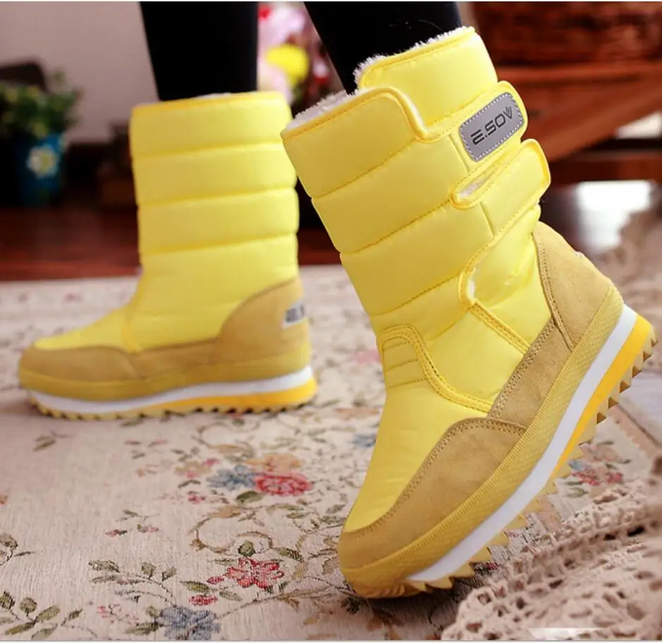Женские зимние ботинки Женская водонепроницаемая обувь на плоской подошве Botas