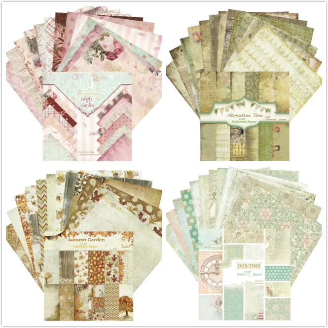 VUAWRTG 12pcs 6&quot Single-side Printed Mixed pattern creative papercraft art paper handmade scrapbooking kit set books | Дом и сад