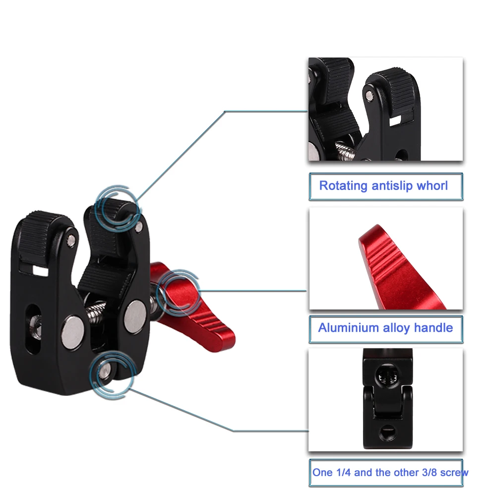 Kaliou Multi-function Ball Head Clamp Mount Magic Arm Super 1/4&quot-20 Thread for GPS Phone Monitor Video Light | Электроника