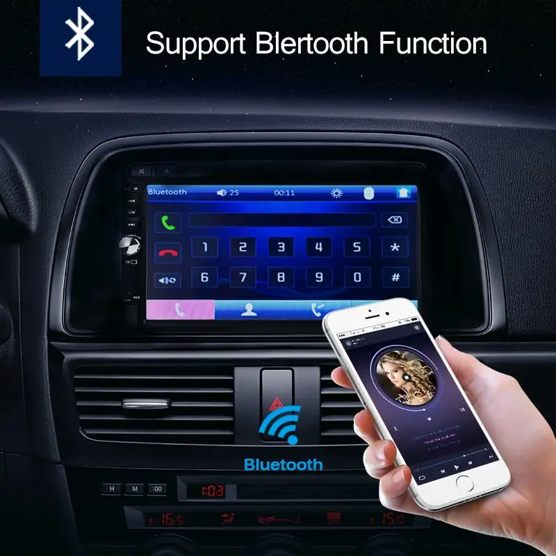 Автомагнитола AOZBZ 7012B Мультиязычный MP5-плеер с 7 &quotцифровым экраном USB/TFT/FM