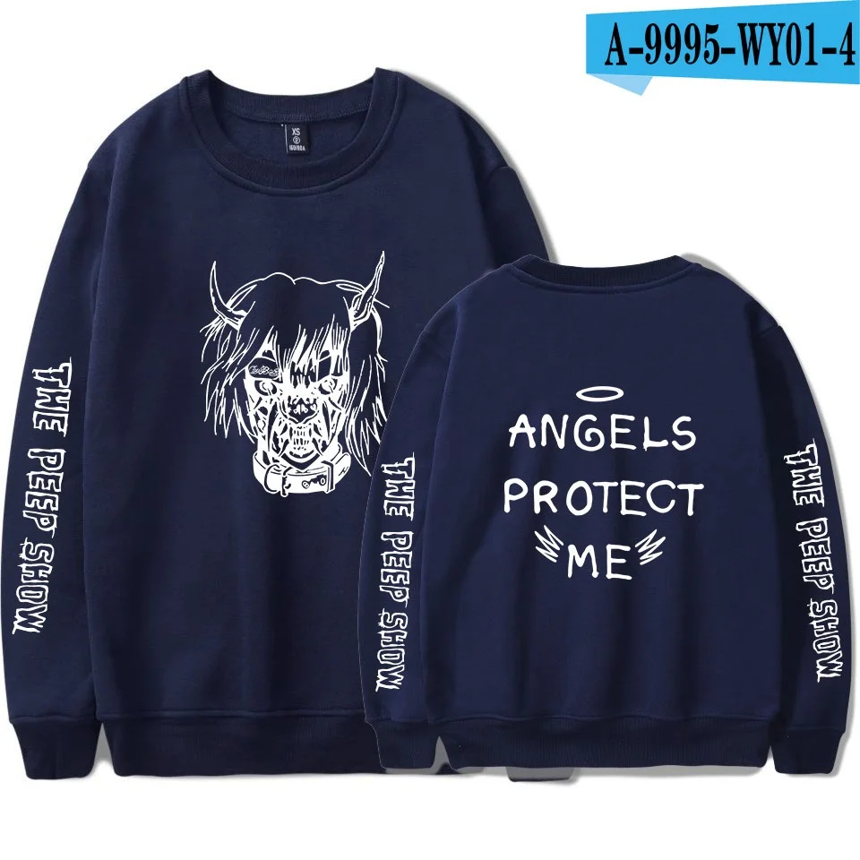 navy WEJNXIN Lil Peep ANGELS PROTECT ME толстовки уличная хип-хоп Толстовка для мужчин и женщин унисекс пуловер вентиляторы одежда с длинным рукавом - Цвет: navy