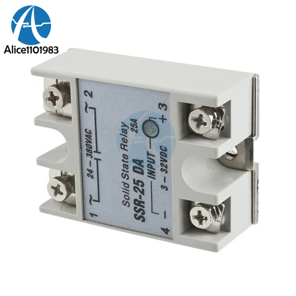 Твердотельное реле Φ 3-32V DC to 24-380V AC 25A ток 250V рабочее напряжение белое