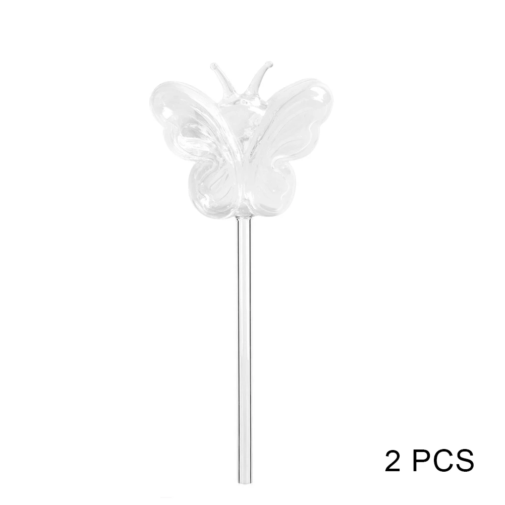 2 pcs Butterfly Самополивающаяся шаровая растительная Цветочная водяная лампа в форме животного стеклянный домашний декор Лучшая цена - Цвет: 2 pcs Butterfly