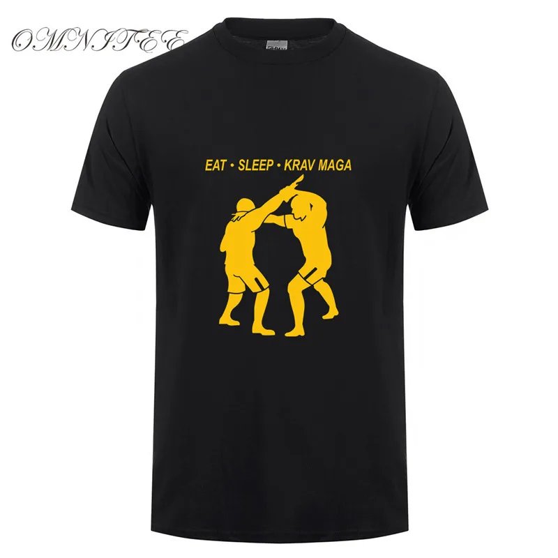 Модная новинка футболка Eat Sleep Krav Maga Мужская игровая хлопковые мужские футболки с
