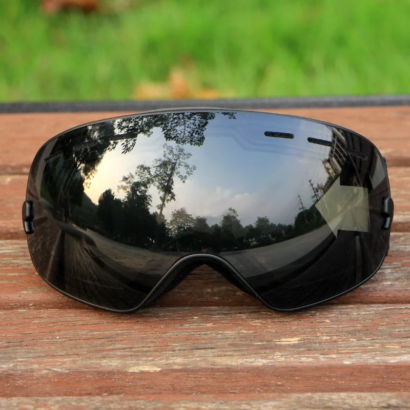 Black Lens VANREE брендовые лыжные очки с двойными линзами Анти-Туман Лыжные очки для мужчин женщин маска снежные очки Взрослые очки для катания на лыжах и сноуборде HXYJ018 - Цвет: Black Lens