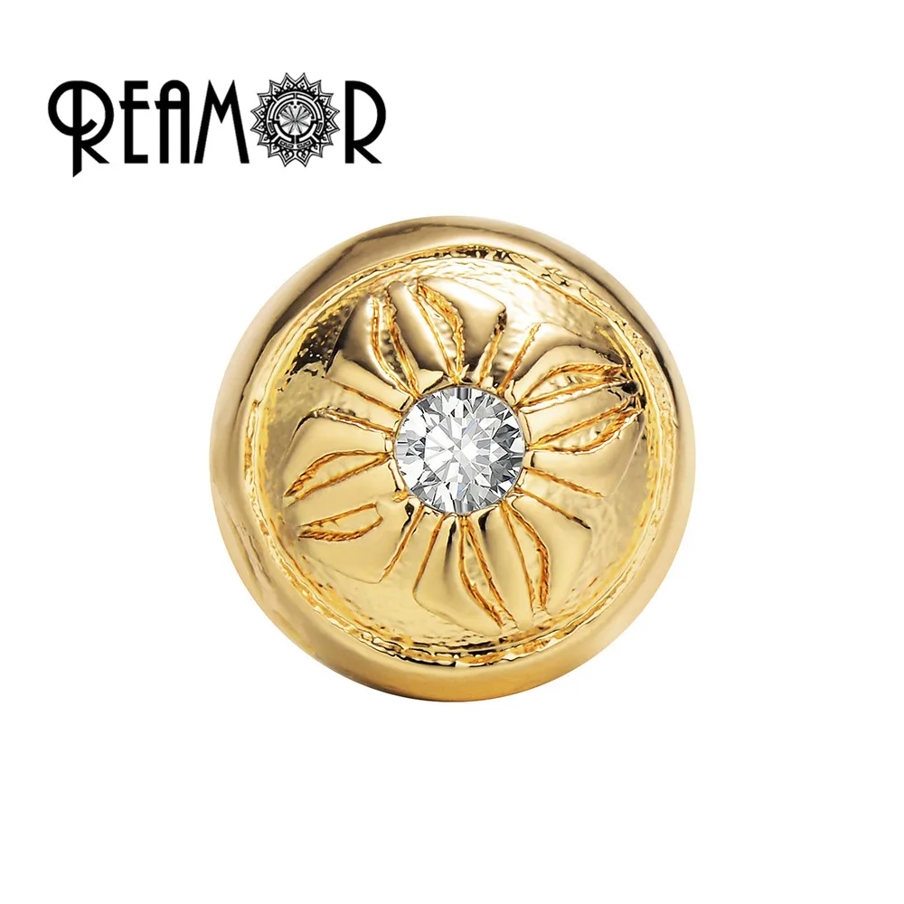 REAMOR Fashion DIY Round Lucky Four-leaf Clover CZ Flower Beads For Jewelry Making Black Spacer Copper Bracelet Finding | Украшения и