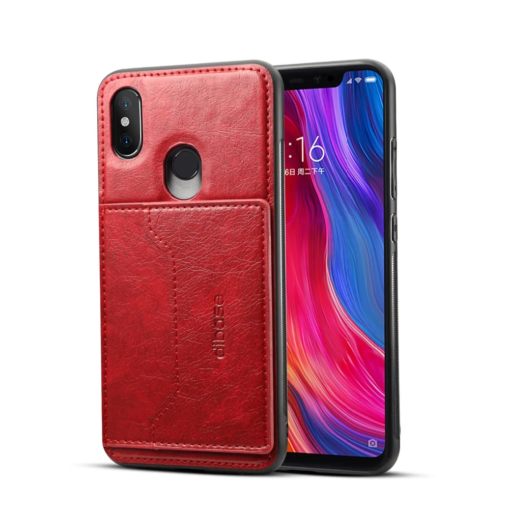 Бренд Dibase для xiaomi 8 чехол Crazy-horse кожаный жесткий ПК чехлы карман карт кронштейн