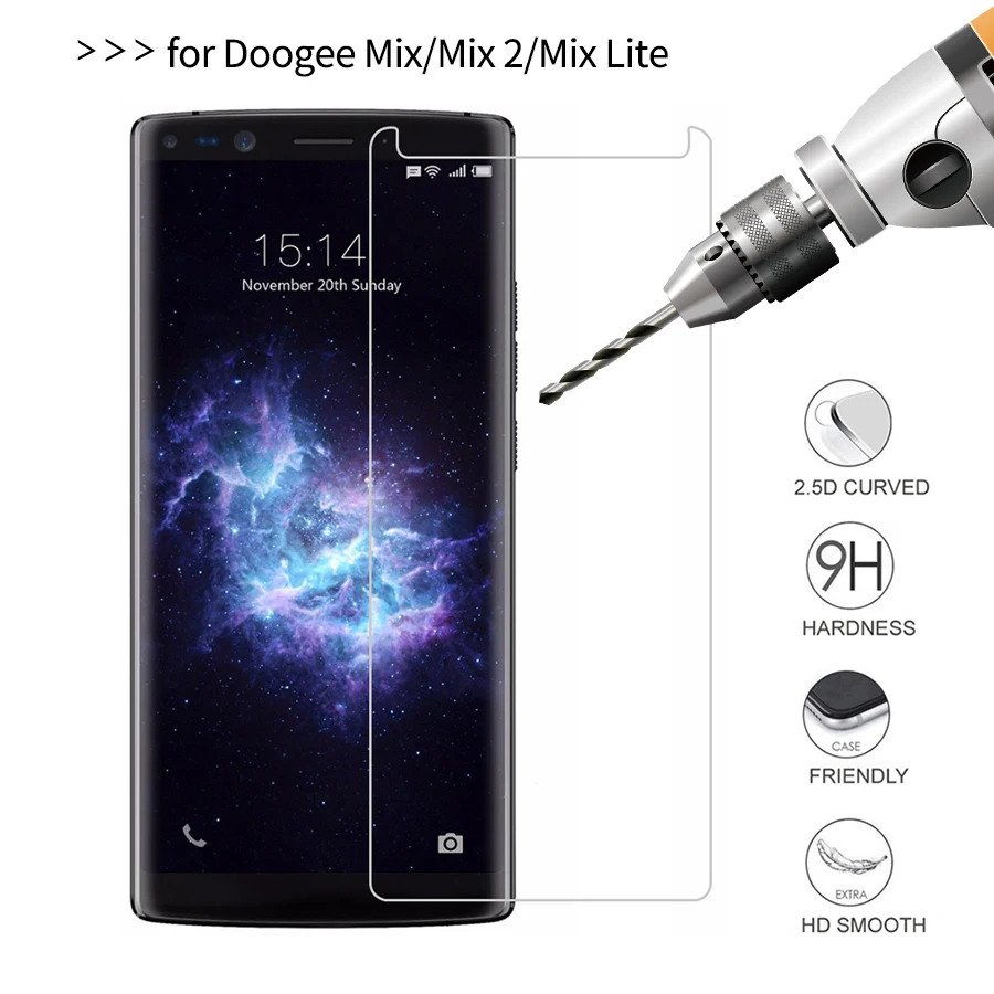 

100 шт. Для Doogee Mix 2 закаленное стекло 2.5D 9H тонкая прозрачная передняя защитная пленка для экрана Doogee Mix Lite Защитная крышка