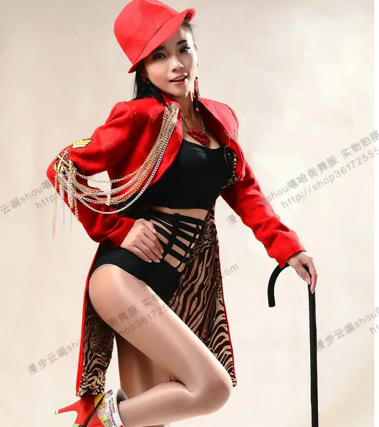 

MZ Han Chao atmospheric nightclub bar DJ female singer Mauni shrug tuxedo ds show set Jazz stage costume