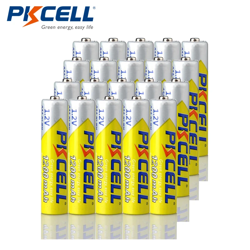 20 шт./лот PKCELL 1 2 V 1200mAh NiMh AAA аккумуляторная батарея Ni MH 3A батареи Battria для игрушек