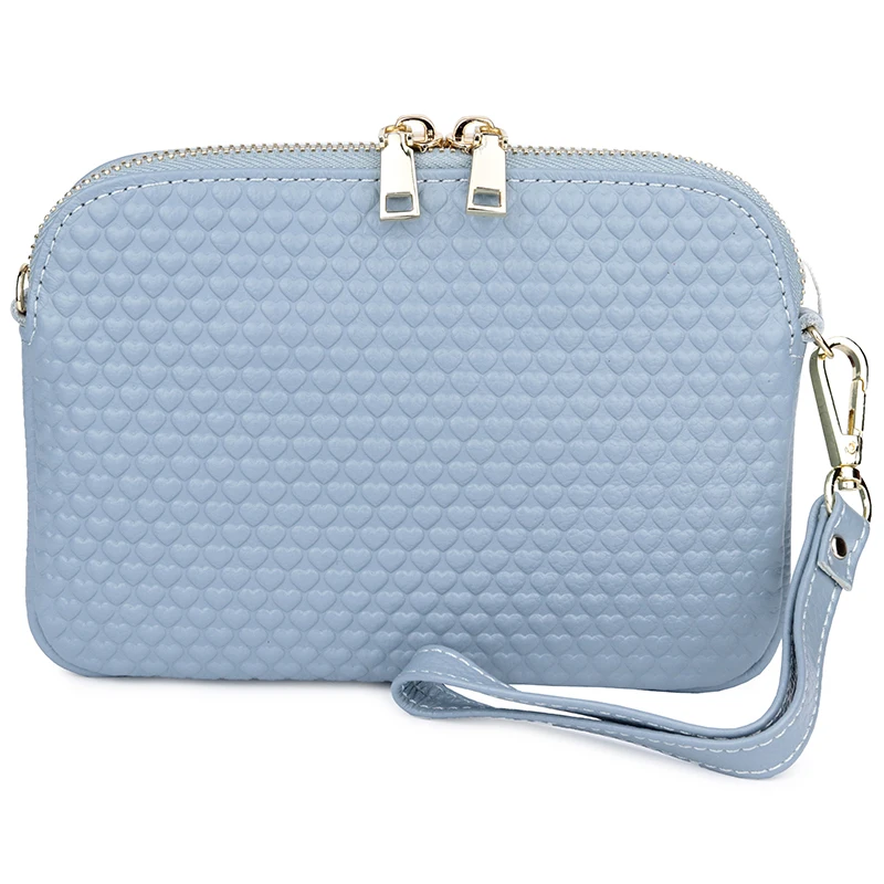 Женские сумки на плечо с тиснением в форме сердца из натуральной кожи