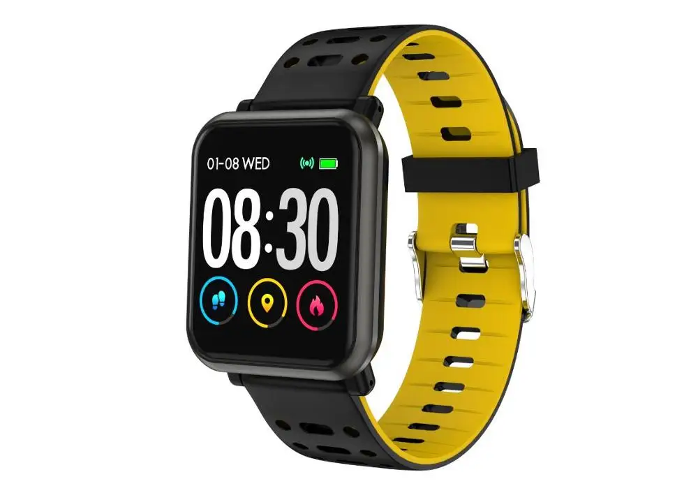 Yellow FocuSmart FS11 Смарт-часы фитнес-трекер кровяное давление монитор HeartRate водонепроницаемый спортивный смарт-браслет для IOS/Andriod - Цвет: Yellow
