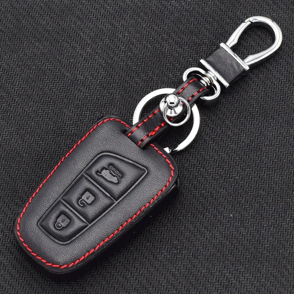 Кожаный чехол для ключей с 3 кнопками для hyundai Grand Santa Fe IX45 Smart Remote Fob Shell, чехол для ключей, защитная сумка, авто аксессуар