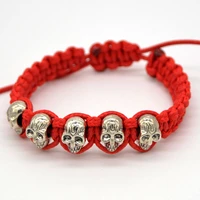new style jewelry rope voven bracelet alloy skull hand work chain lovers bracelets