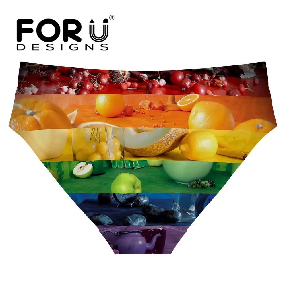 FORUDESIGNS/женское нижнее белье бесшовные хлопковые трусы с 3D рисунком фруктов