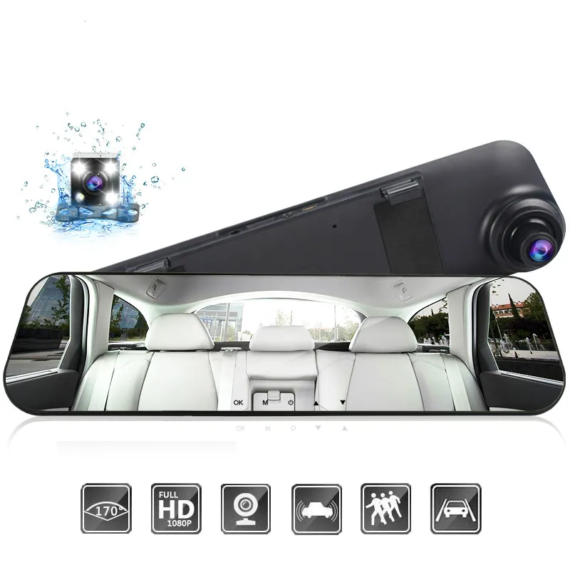 Автомобильный видеорегистратор HD автомобильная камера с зеркалом двойной