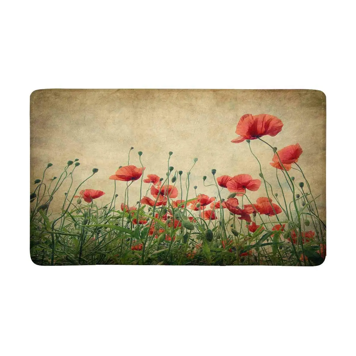 Poppy Flower полевой коврик для передней двери добро пожаловать дома входа кухни