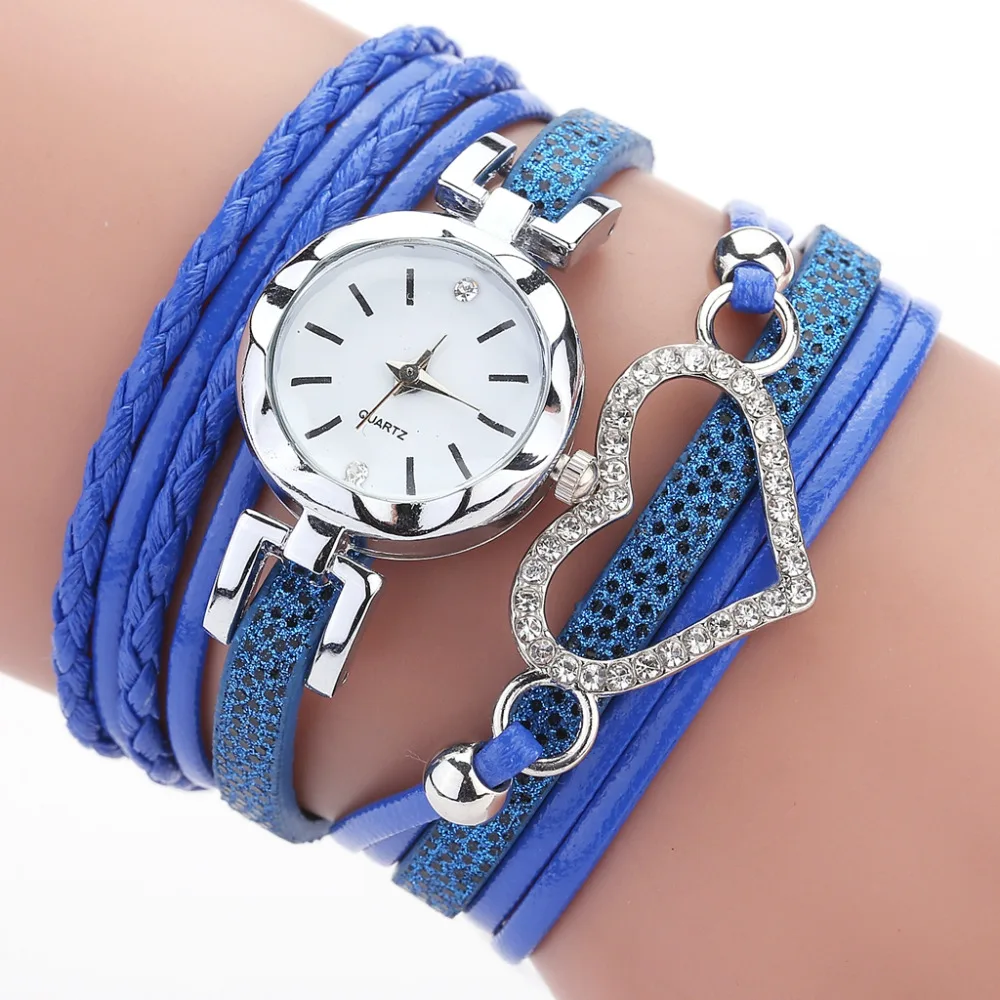 Duoya бренд для женщин часы браслет Relojes Mujer Винтаж переплетение с узором кварцевые кожаные часы-браслет коль saati Relogio Feminino